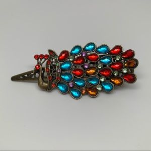 2/$12 • Antique Gold Vintage Peacock Hair Pin Clip